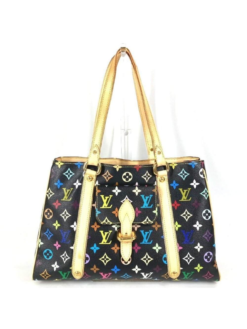 Louis Vuitton Shoulder Bag Aurelia MM Monogram Multicolor Canvas Black